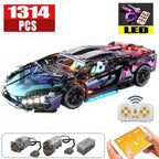1314PCS Black Purple Lamborghinised Sian Sport Car Building Blocks Assemble Racing Vehicle Bricks Toys Birthday Gift For Kid Boy - CADA BRICKS®