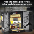 Cada Anime Initial D Tofu Shop House Model Building Blocks City Japanese Racing Car Parking Lot Bricks Toys Kid Gifts With LED - CADA BRICKS®
