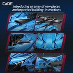 Cada 3865PCS 1:8 Stad Blauwe Raceauto V12 Hypercar Model Bouwstenen Beroemde Supercar Sportvoertuig Bakstenen Speelgoed Cadeaus