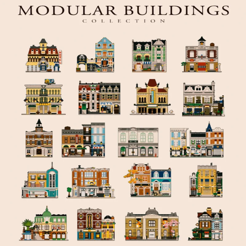 Creatoring Expert Brick Bank Detective's Assembly Square Model MOC Street View  Building Blocks Toys 10255 10251 10211 10185 - CADA BRICKS®