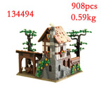 Spot MOC-134494 128617 137009 139581 etc. Medieval building houses Small particle assembly building blocks educational toy model