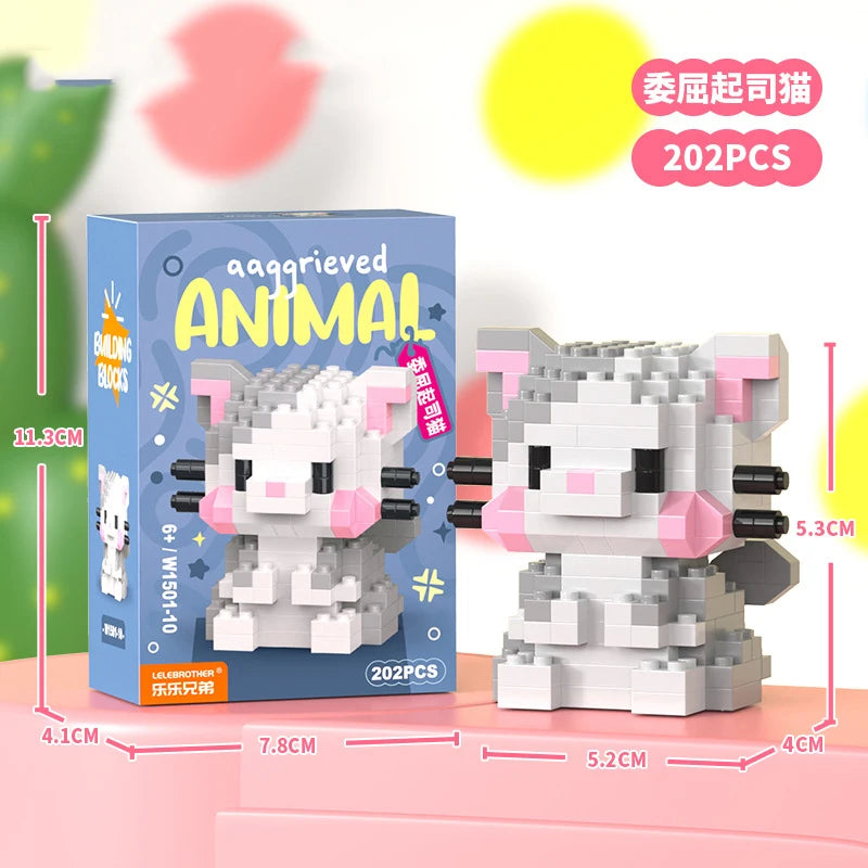 Cat Micro Diamond Small Particles Assembled Building Blocks Animals Mini Brock Building Construction Toys for Kids Boys  9 to 12 - CADA BRICKS®