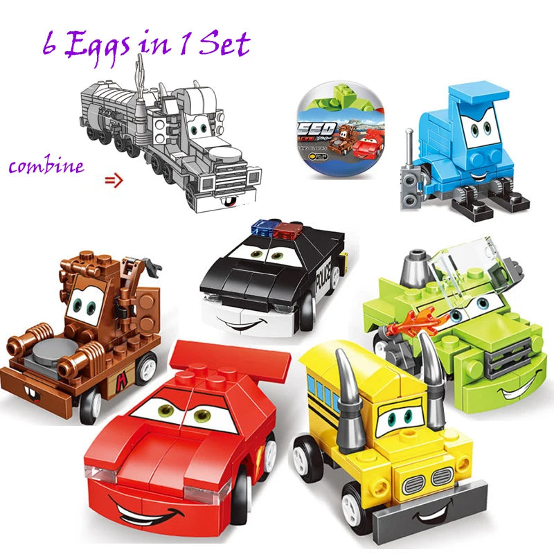 Jurassic World Building Blocks Twisted Egg Truck Dinosaur Eggs Car Train Racing Set Compatible Legodinosaur Toy Children's Gifts