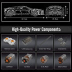 Mould King 13163 Technical Car Building Block Remote Control La Voiture Noire Sport Racing Car Model Toys Kids Christmas Gift