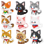 Dual Form Cat Shape Pet Series Model Micro Mini Building Blocks Toys Pocket-Sized Cuteness Pet Cat Display Decor Good For Girls - CADA BRICKS®