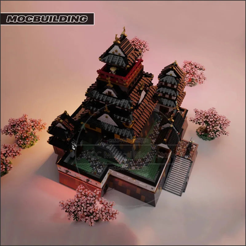 Medieval Japan Shogun Castle MOC Building Blocks Famous Architecture Sets Technology Bricks DIY Assembly Collection Model Toys