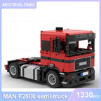 MAN F2000 V10 Semi-Truck Model MOC Building Blocks DIY Assemble Bricks Transportation Educational Creative Toys Gifts 1330PCS