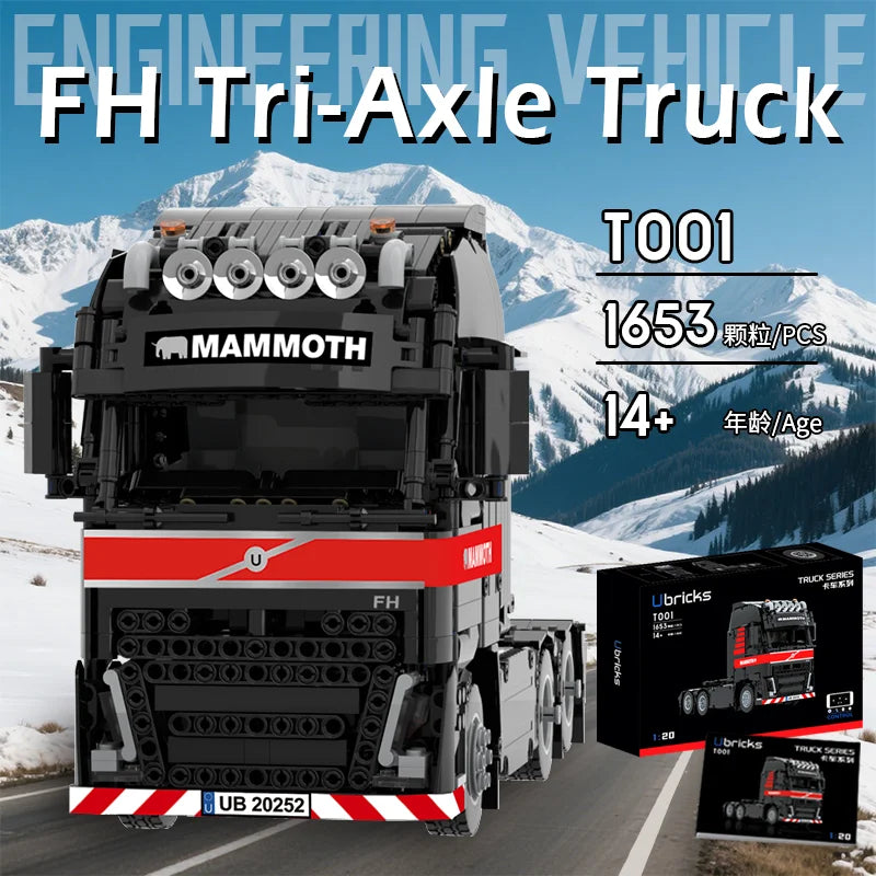 FH Truck 6X4 Tractor Heavy Duty RC Remote Control Engineering Vehicle Model Building Blocks Bricks Kits Toys Boy Christmas Gifts