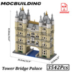 Tower Bridge Palace Modell Bygate Utsikt MOC Byggeklosser Murstein Display Konstruksjon Kreative Leker Gave