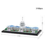 KNEW BUILT Capitol City Construction White House Micro Building Blocks US Mini Architecture Adult Children Toys Assemble Bricks