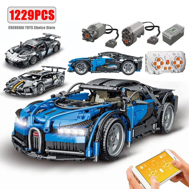 Technical APP Remote Control Moter Power Sport Car Building Blocks Bricks  Speed Racing Supercar Sets Toys For Kids Models Gifts - CADA BRICKS®