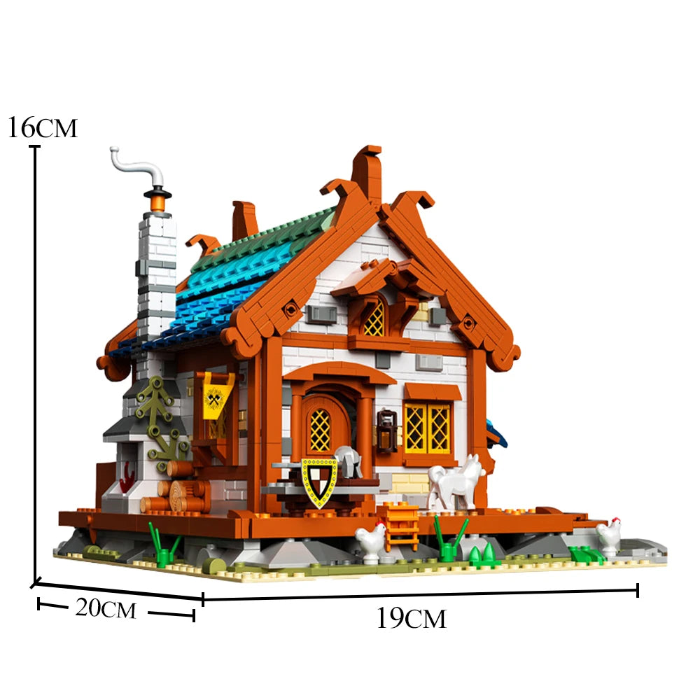 KNEW BUILT Huge New Swan Stone Castle Micro Mini Bricks for Adults Huge Assemble Architecture Toys Kits Diamond Build Blocks
