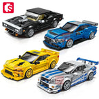 SEMBO BLOCK City Famous Technical Sports Car Supercar Model Assembly Building Block Classic Speed Vehicle Bricks Boy Toys Gifts