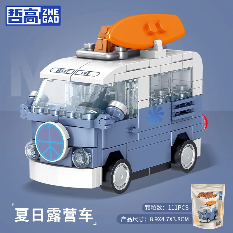 DIY Racing Car Bus Engineering Vehicle Ambulance Pull Back Model Building Blocks Brick Toys Children Boys Compatible With Lego