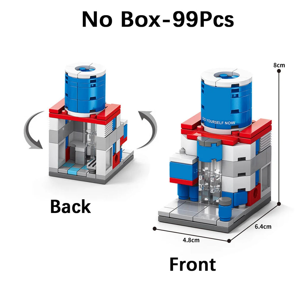 City Mini Shop Supermarket Street View Model Building Blocks Hamburger Restaurant Retail Store Bricks Architecture Friend Girl - CADA BRICKS®