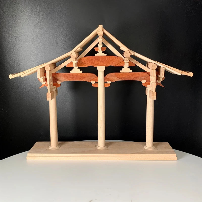 Song style hall grass frame Chinese ancient architecture bucket arch full tenon and mortise building block solid wood structure