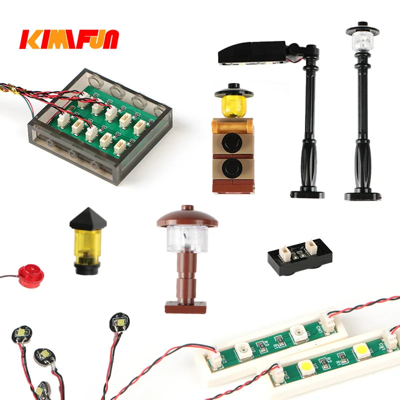 10PCS 0.8mm Pin RGB LED Building Blocks USB Lamp DIY Street Light City Electric Decorate 1X1 Brick Toy Compatible All Brands - CADA BRICKS®