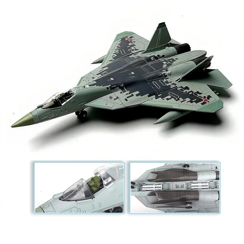 Modern Russian Air Force Sukhoi Su-57 Su-35 Military Fighter Model Assemble Copter Airplane Puzzle Building Block Assembly Toy