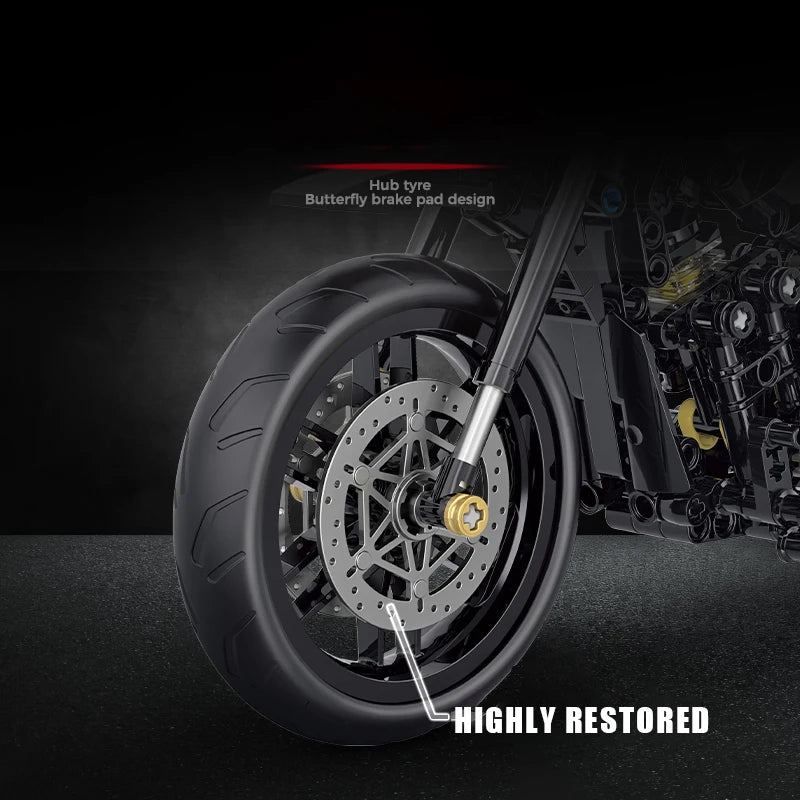 538Pcs Classic Motorbike Building Model Blocks Moto Road Racer Bricks Christmas Gifts Toys for Kid Boys Children Adult Technical - CADA BRICKS®