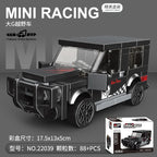 Doe-het-zelf raceauto bus bouwvoertuig ambulance terugtrekmodel bouwstenen speelgoed voor kinderen jongens compatibel met Lego