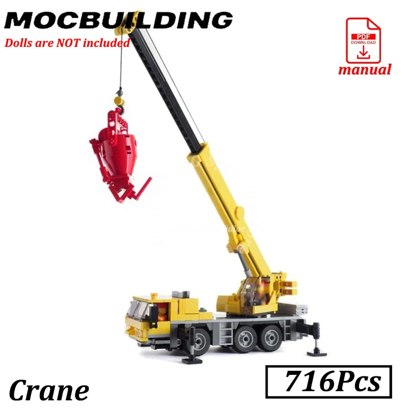 City Road Maintenance Tipper Truck Paver Compactor Heavy Crane MOC Building Block Brick Construction Toy