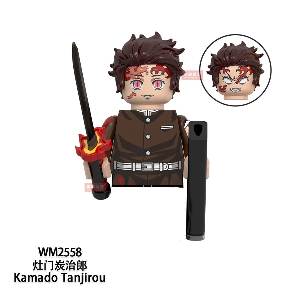 WM blocks 6116 6137 6138 Demon Slayer Tanjirou Nezuko Inosuke Zenitsu Giyuu Rengoku Uzui Tengen anime bricks building blocks