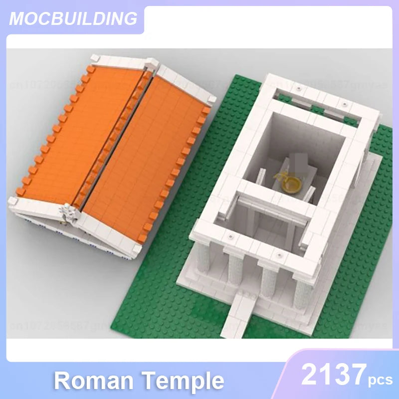 Antikk gresk romersk tempelmodell MOC byggeklosser DIY sett modulær byarkitektur pedagogiske leker gave 2137 deler