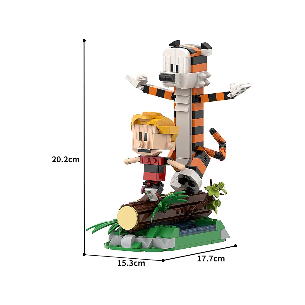 Gobricks MOC shooting Game Calvined and Hobbes Tiger Model Building Blocks Classic Anime Action Figures Bricks Toy Children Gift - CADA BRICKS®