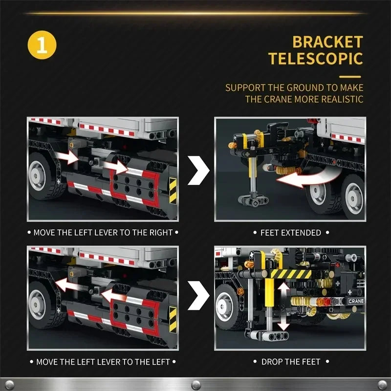 2328PCS Multifunctional Crane Truck Building Blocks Remote Control Engineering Vehicle RC Car Bricks Kids Toys Birthday Gifts - CADA BRICKS®