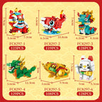 Chinese style beast building blocks ornaments lion awakening  dragon year souvenirs new year's day gift toys - CADA BRICKS®