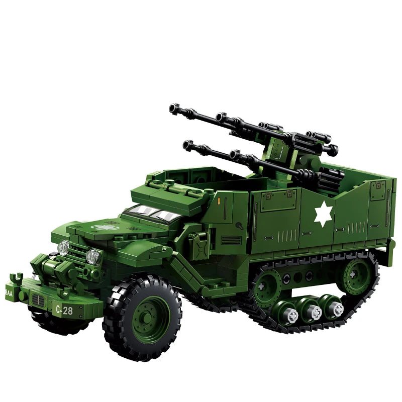 World War 2 WW2 Army Military Soldiers SWAT Leopard 2A7 Main Battle Tank Assemble Building Blocks Bricks Children's Toys Gift - CADA BRICKS®