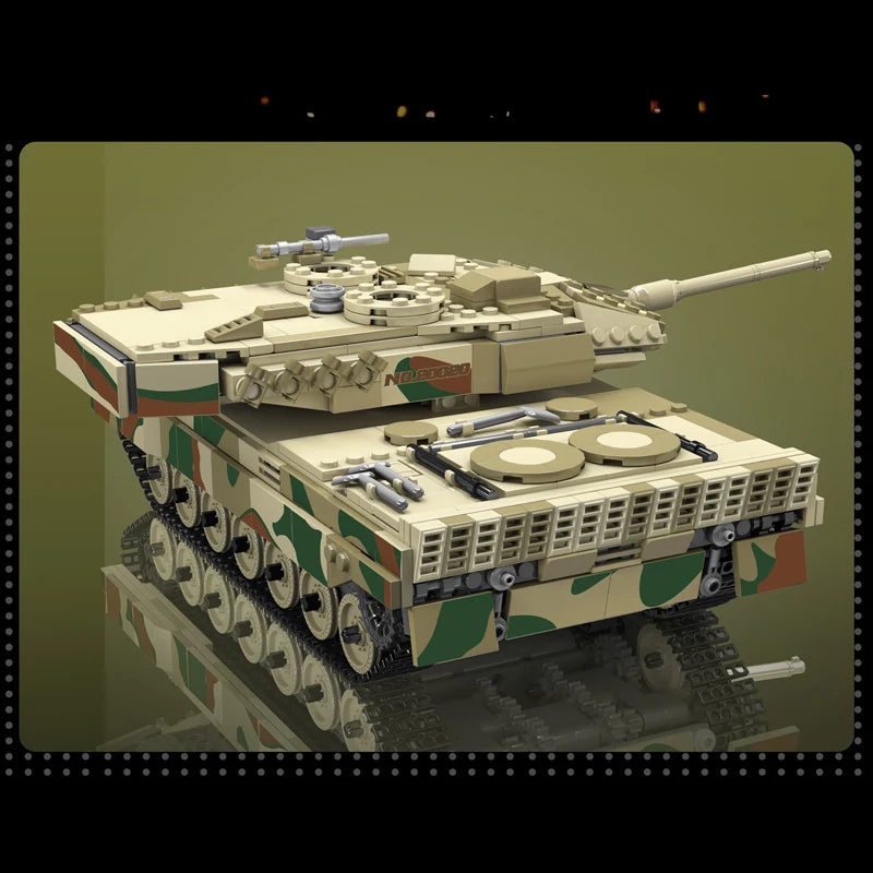 MOULD KING 20020 Germany Leopard 2 Main Battle Tank Technical Building Blocks Toys for Kids Birthday Gift