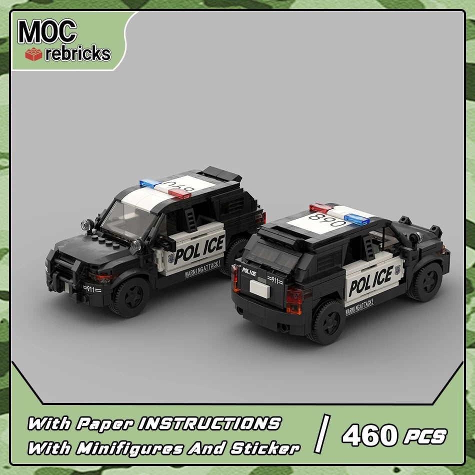 Police Car Explorer MOC Speed Champions City Vehicle Technique Bricks Swat Truck Classic Building Block Model Set DIY Kids Toy