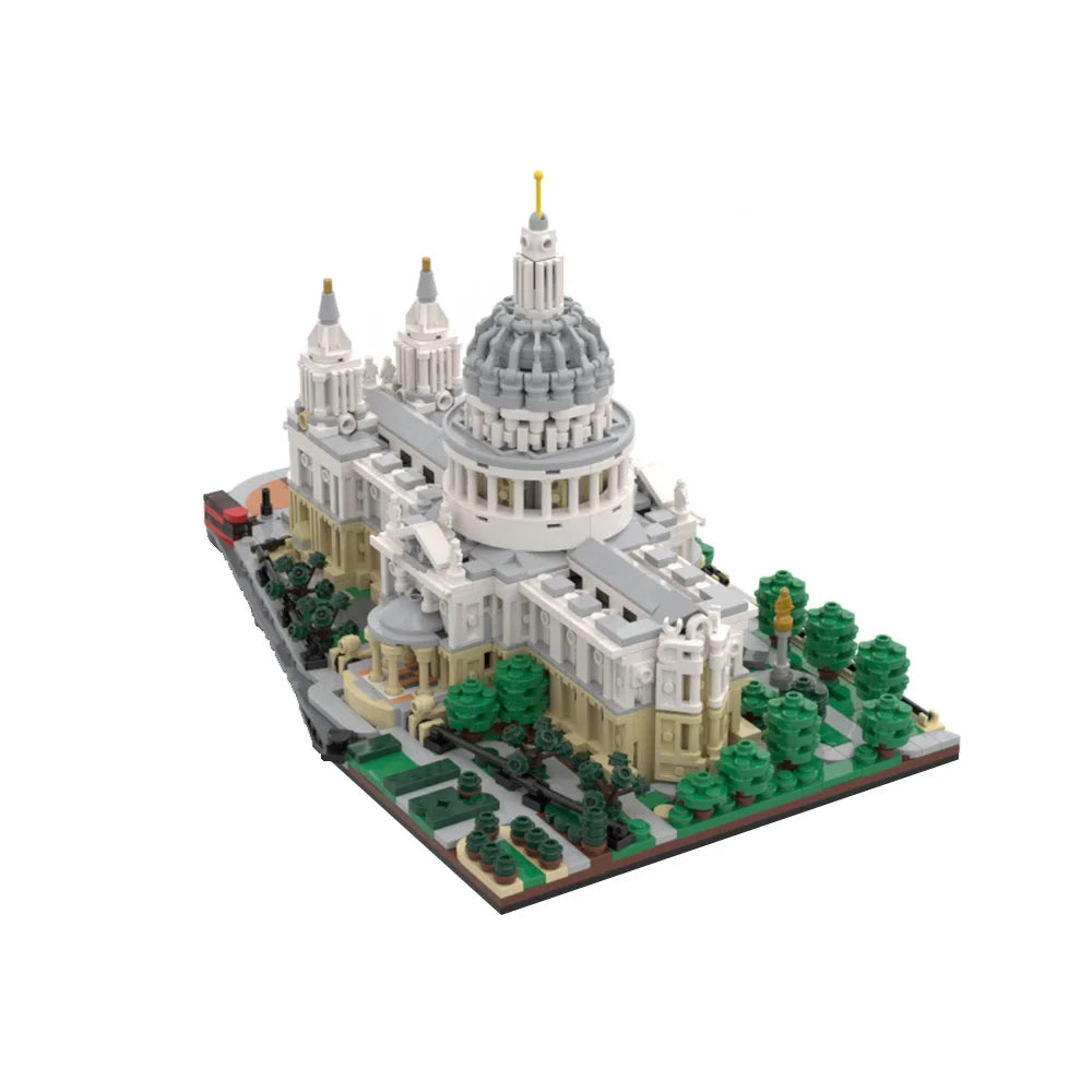 MOC Saint Paul's Cathedral 1:800 Building Blocks Famous Medieval Gothic Architectural Style Model Bricks Toys Gift