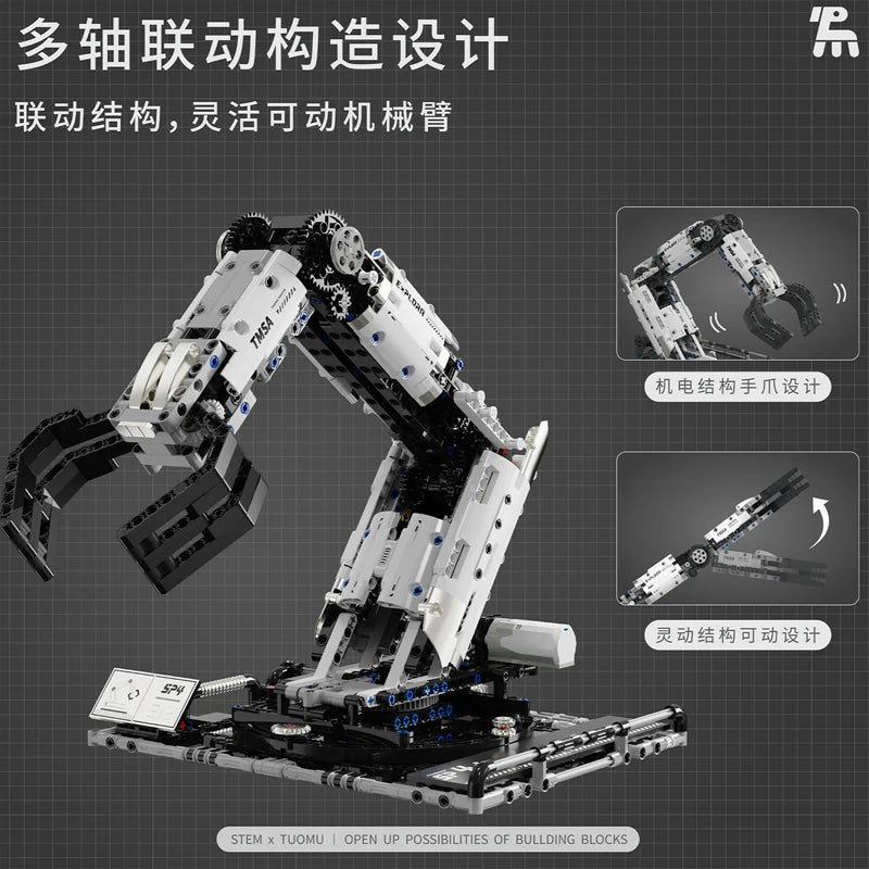 IN STOCK T2007 Technical Programming the Robotic Arm Building Blocks Bricks Assembling Model Toys for Boys Christmas Gift Set
