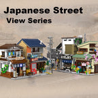 Japanese Street View Building Blocks Tea House Bun House Cafe Store Architecture Model Bricks Kids DIY Toys Holiday Gifts