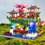Flowers Tree House Mini Bouwstenen Set voor Volwassenen Chinees Architectuurmodel Bonsai Speelgoed met Sfeerverlichting Huisdecoratie