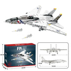 1443PCS Military Tomcat F14 Fighter Aircraft Building Blocks MOC Carrier-Base Fighter Model Bricks Set Holiday Gifts Kids Toys