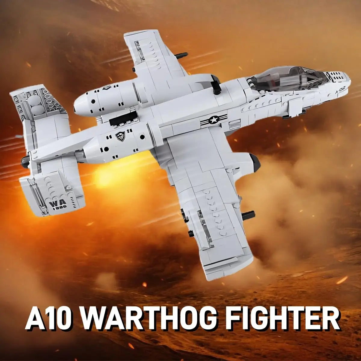 961PCS WW2 A10 Warthog Plane Fighter Jet Building Blocks Set Air Force Airplane Model Kits Bricks Toy Gifts for Teens and Adults