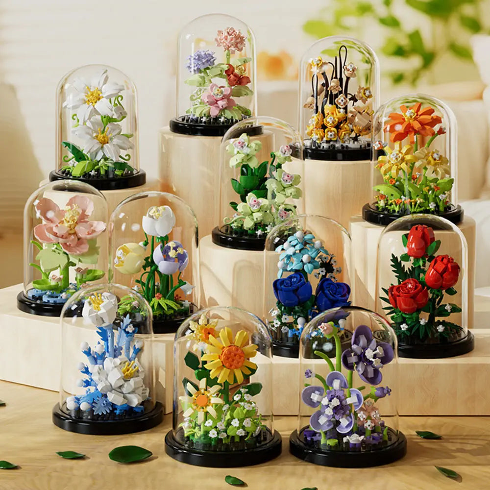 Diy Micro Flower Building Blocks Mini Bricks Particles Eternal Life Flowers Home Decoration Assembling Puzzle Toy Christmas Gift - CADA BRICKS®