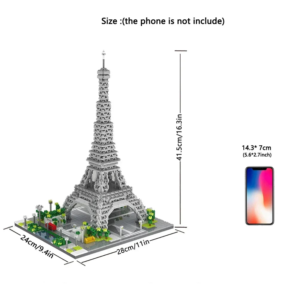 Knew Built 3 Size Choice Paris Eiffel Tower Micro Mini Building Blocks Toy France’s Pride Collectible Decoration and Gift-Worthy - CADA BRICKS®