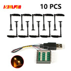 10PCS 0.8mm Pin RGB LED Building Blocks USB Lamp DIY Street Light City Electric Decorate 1X1 Brick Toy Compatible All Brands - CADA BRICKS®