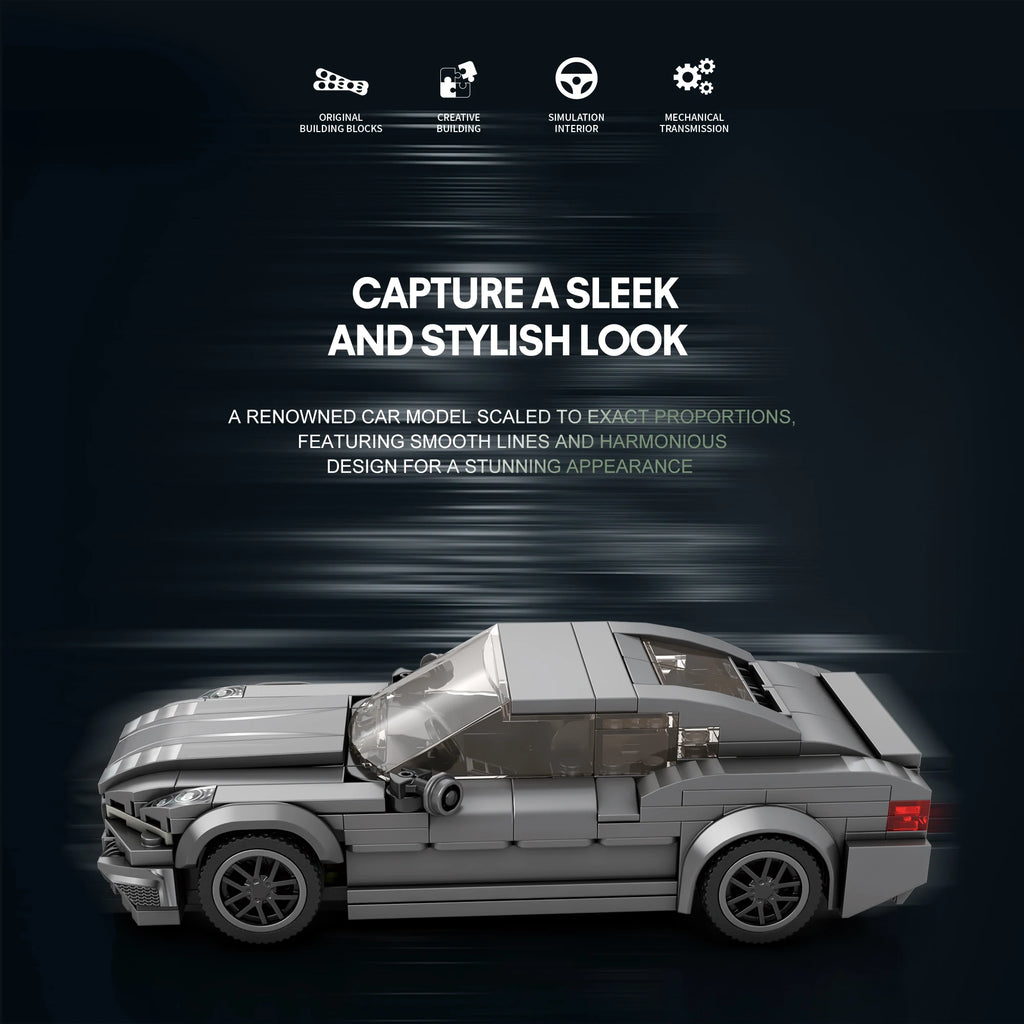 Sports Car Building Blocks Set for Adults, Racing Car Collectible Display Model Toy Kit, Creative Gift for Kid Boy Girl, 369 Pcs - CADA BRICKS®