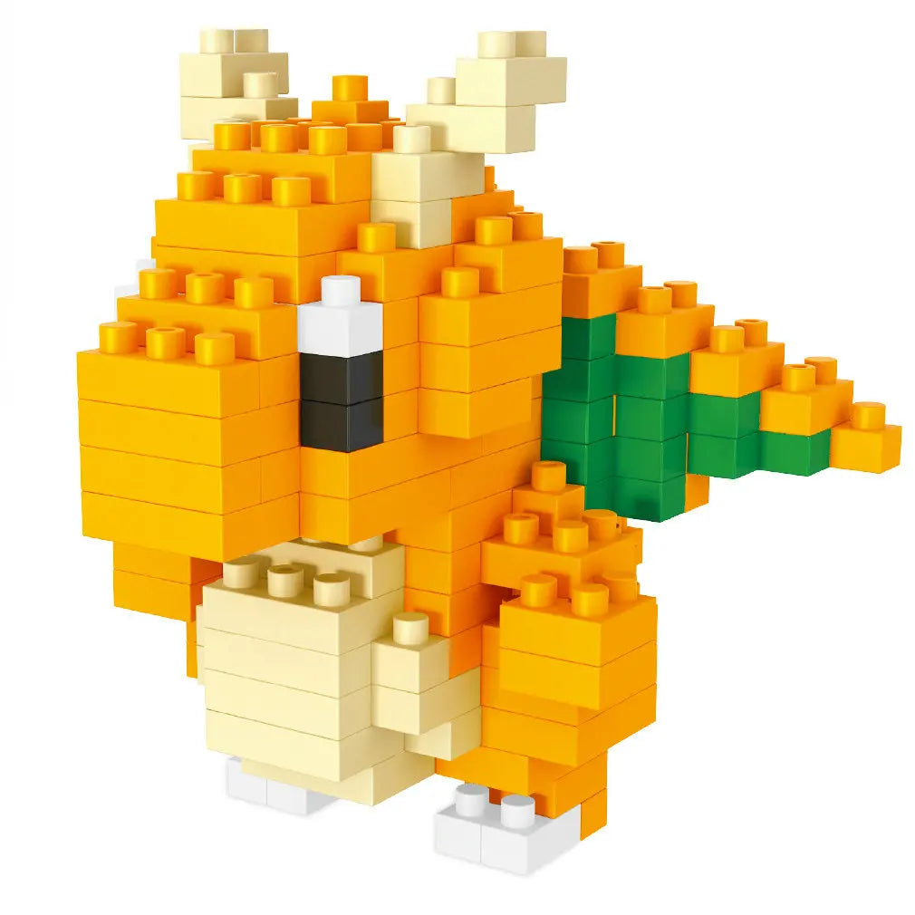 DIY Pokemon Blocks Small Cartoon Mini Building Block Pikachu Charizard Eevee Mewtwo Anime Assemble Action Model Dolls Toys