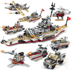 Military Ship Army Ocean Cruiser Warship Building Blocks Aircraft Weapon Ship Bricks City Toys for Children Boy Christmas Gift - CADA BRICKS®