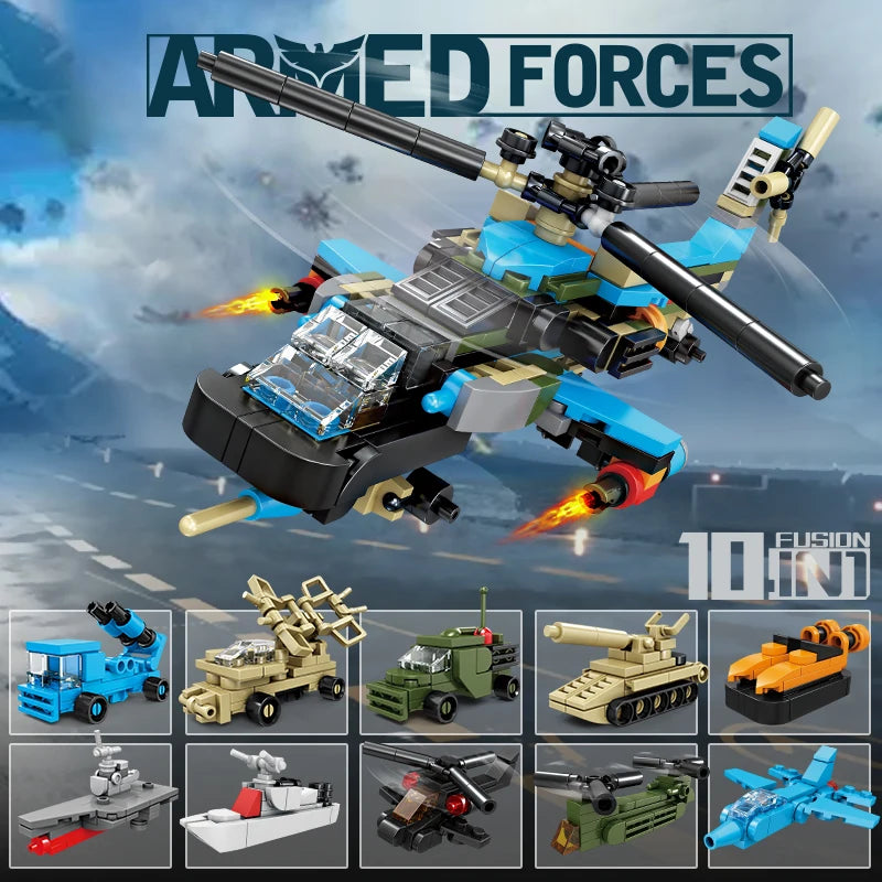 KNEW BUILT Fighter Jet Mini Building Block Toy Set for Kids Boy Adult Beginner Military Plane Airplane Pirate Transporter Brick