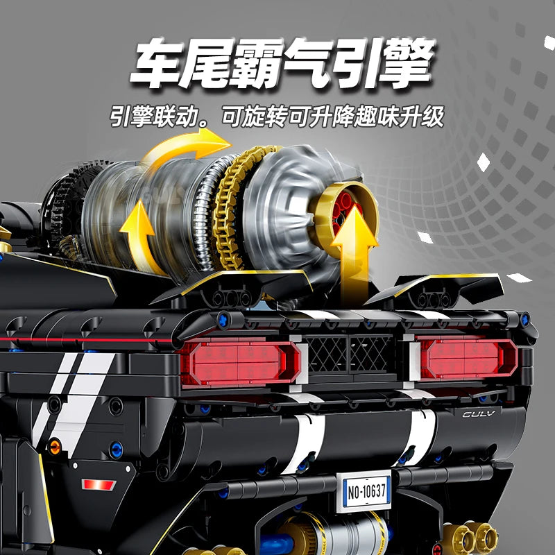 GULY 10637 Dodgedd 1:8 MOC Technical RC Racing Building Blocks Assembling Supercar Bricks Model Toys for Children Christmas Gift - CADA BRICKS®
