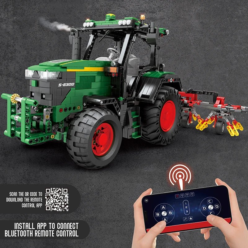 1828PCS Agricultural Tractor Building Blocks Rc APP Remote Control Engineering Car Model Bricks DIY Toys Gifts For Boys Kids - CADA BRICKS®