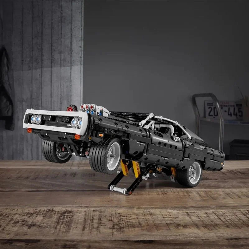 Modèle de bloc de construction de voiture technique Dodge Charger Voiture de sport dans le film Fast and Furious Véhicule de course Briques Jouets Cadeaux pour petit ami