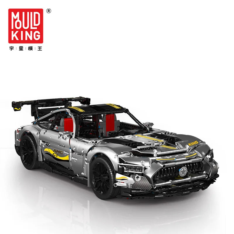 Mould King 13126 APP RC AMGED GT R 1:8 Super Sport Car C63 Technicial Accessories Building Blocks Bricks Toys For Kids Gifts